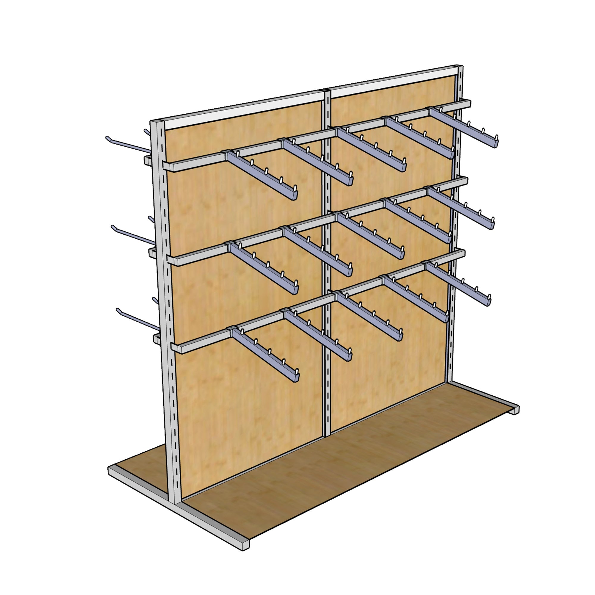 Double-Sided Gondola Display Rack With Hook - Beate